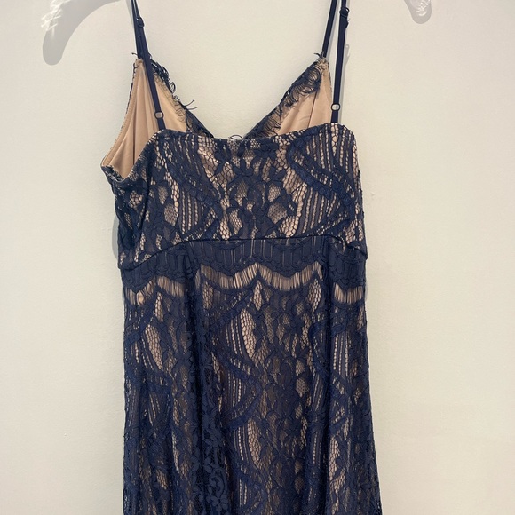 AQUA Navy Blue Lace Dress - Picture 2 of 3